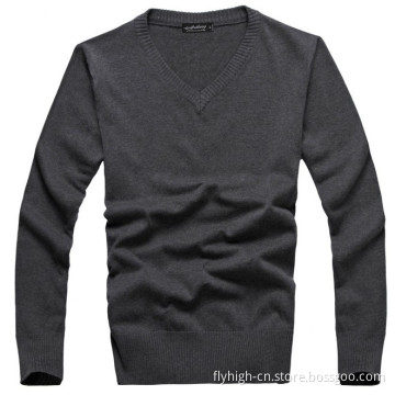 Custom Wool V Neck Men Knitted Sweater (FY-0140)